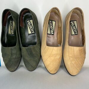 Lot Of Two Suede Loafer Mens 10 Slip On EU 44 Leather Casual Made In Brazil